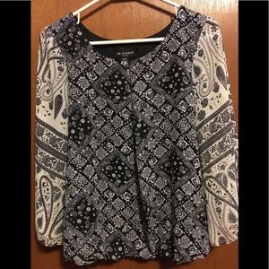 Petite Flowy Sheer bubble blouse